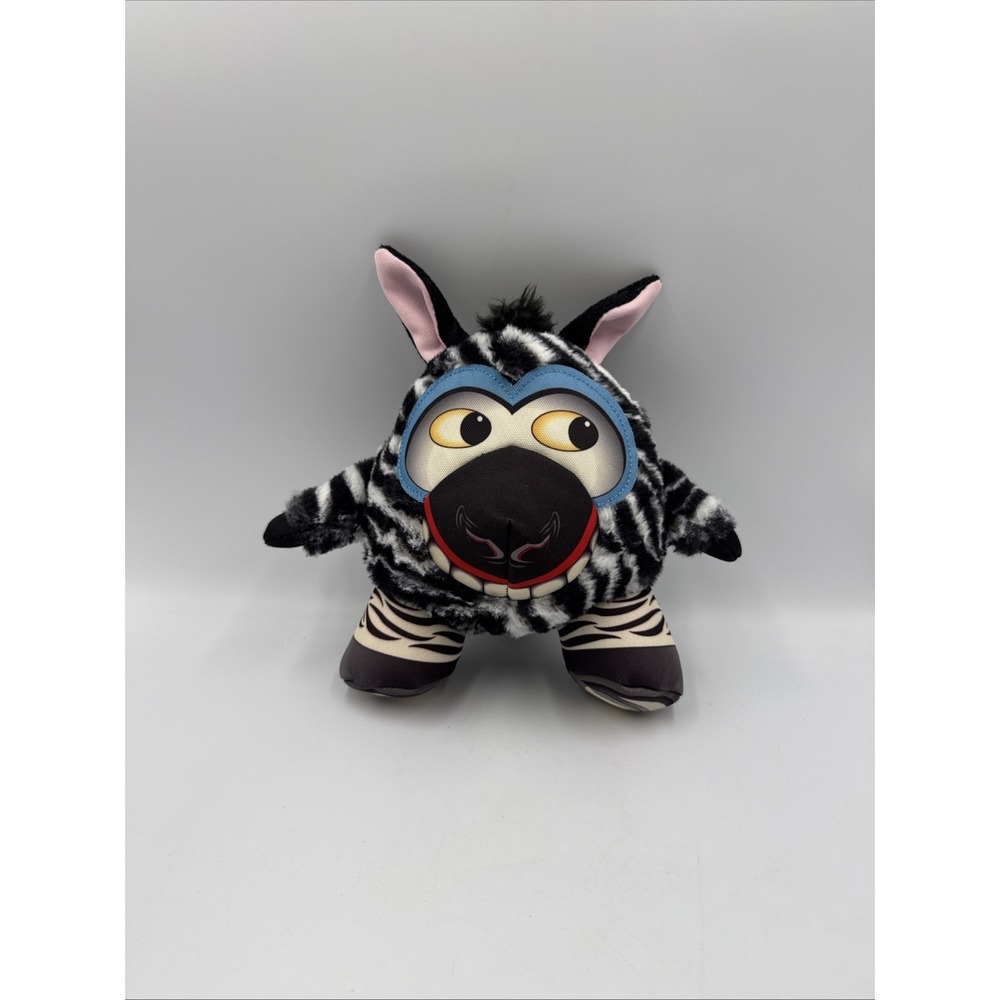 Happy Tails Safari Buddies Wag N' Woof Zebra Dog Toy Plush 9" Stuffed Pet Toy
